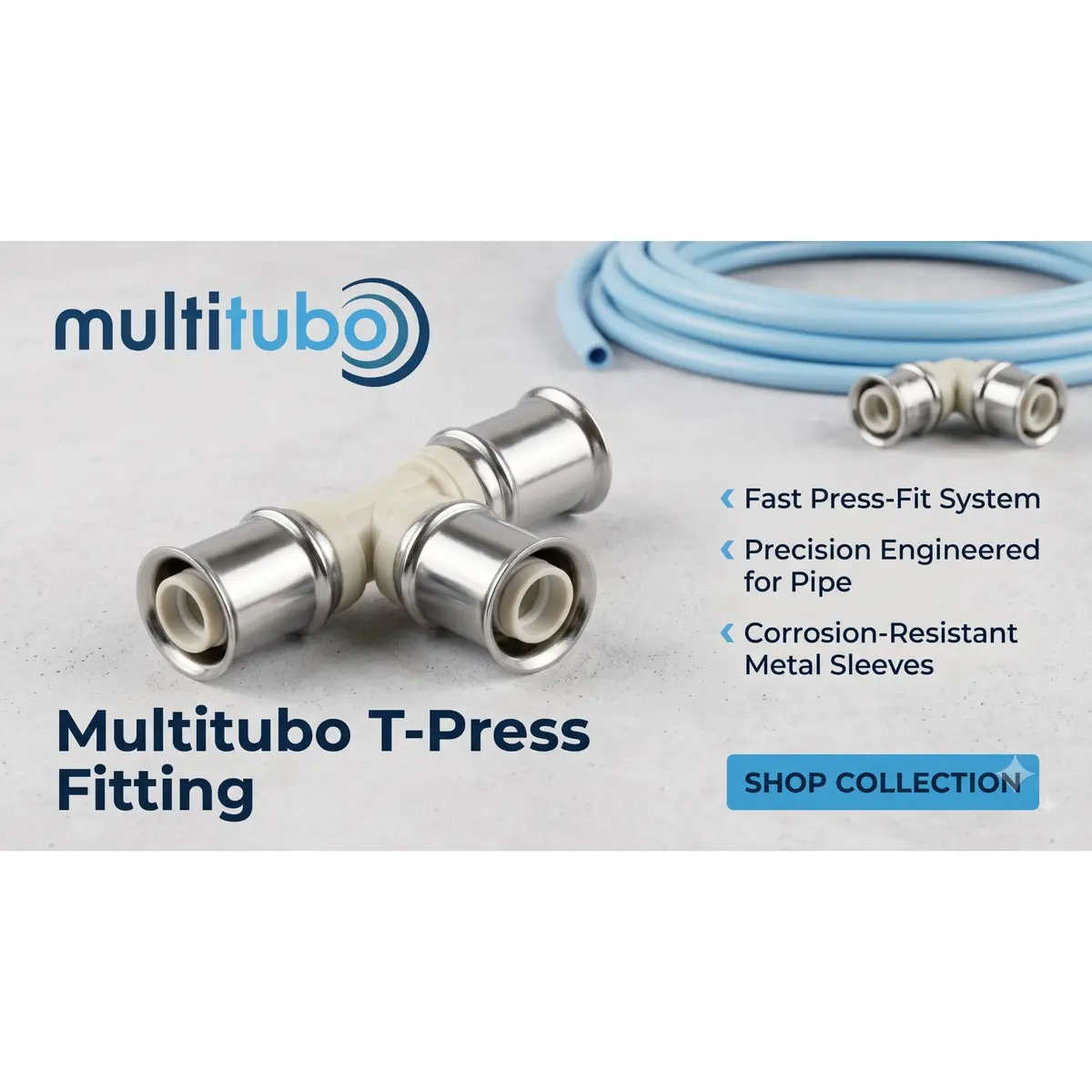 Multitubo PPSU (Size : 25mm x 20mm x 25mm) Fittings Press-Reduced Tee with EPDM rings — image 1 of 3