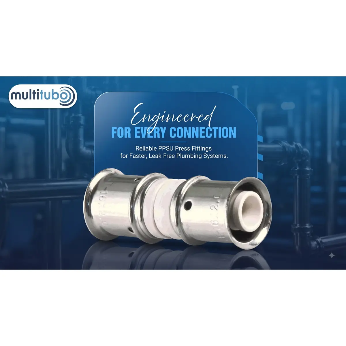 Multitubo 25mm PPSU Press Coupling Fitting with EPDM Rings — image 1 of 4