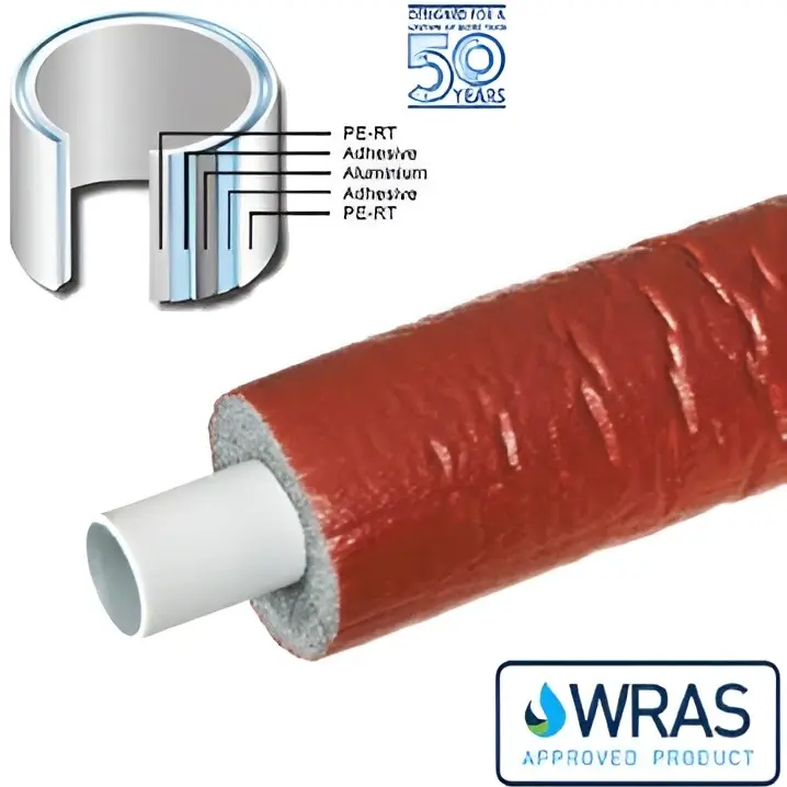 Multitubo S4 20mm 50 Meter Coil Pre-Insulated Multilayer Pipes PLUS S4 (4mm) in Red Insulation — image 1 of 4